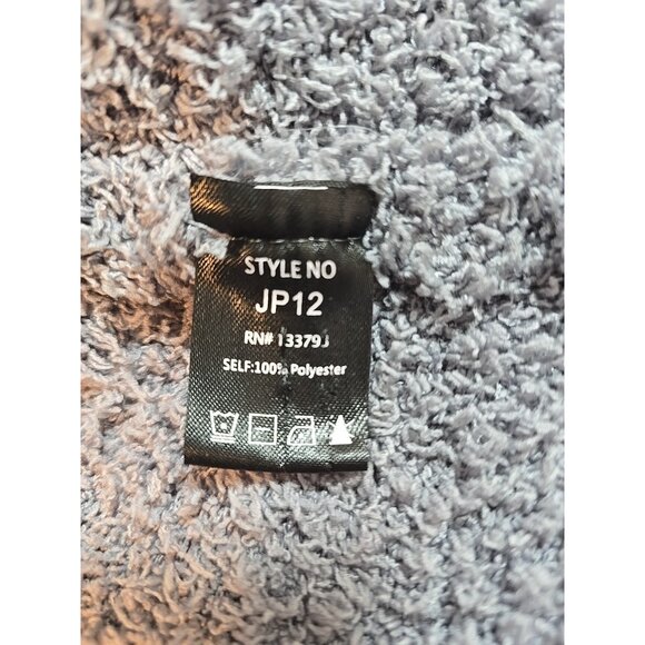 POL Gray Hooded Teddy Fleece Robe Longline with Belt Pockets Size L - Picture 6 of 12